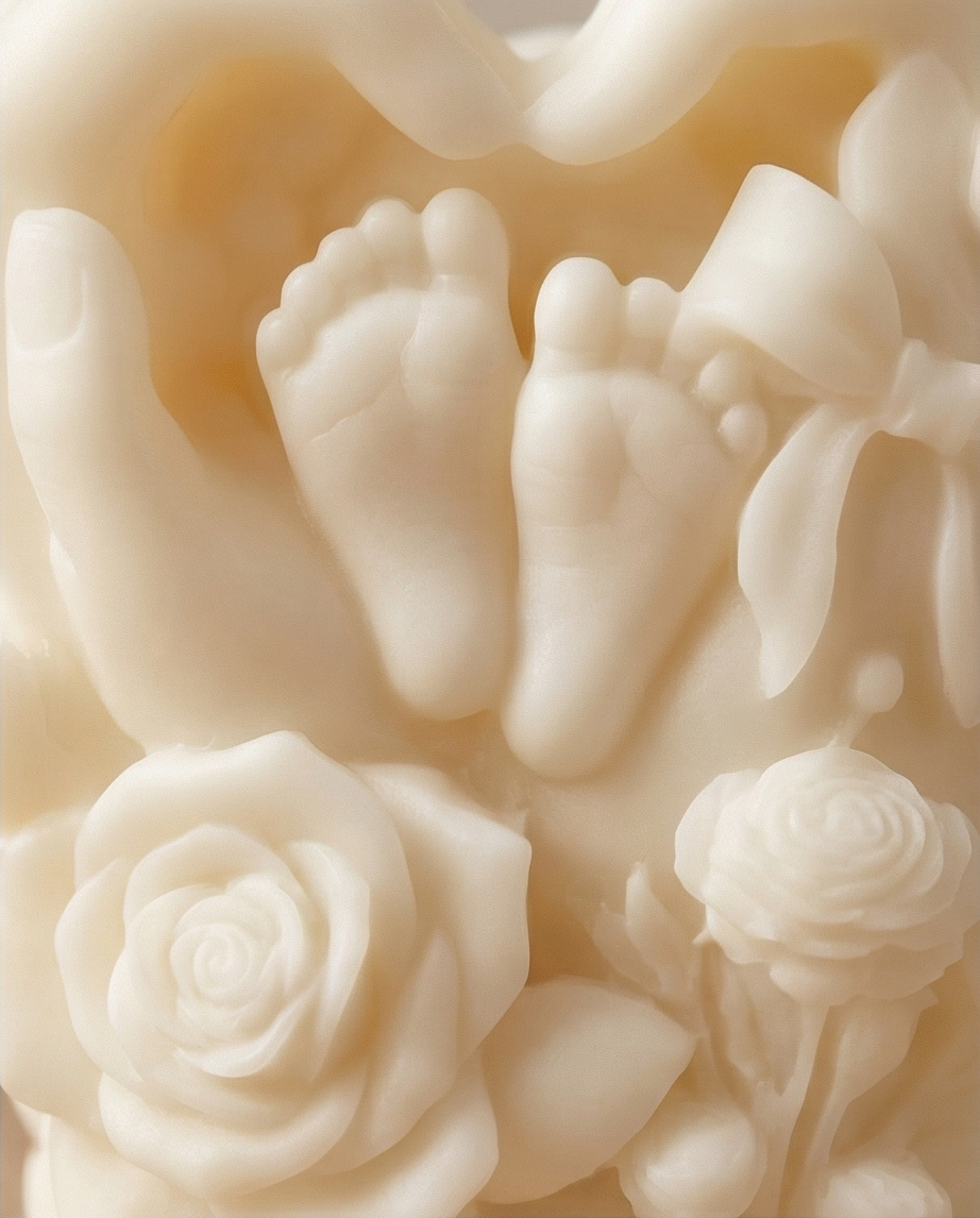 Baby Shower Candle | Little Miracle Candle | New Mom Gift | Handmade Baby Feet Candle | Nursery Decor