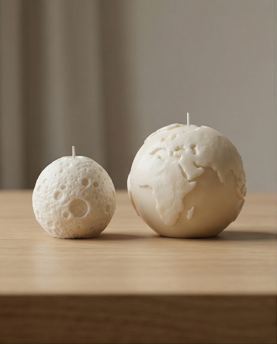 Mond & Erde Kerzen – 2er-Set