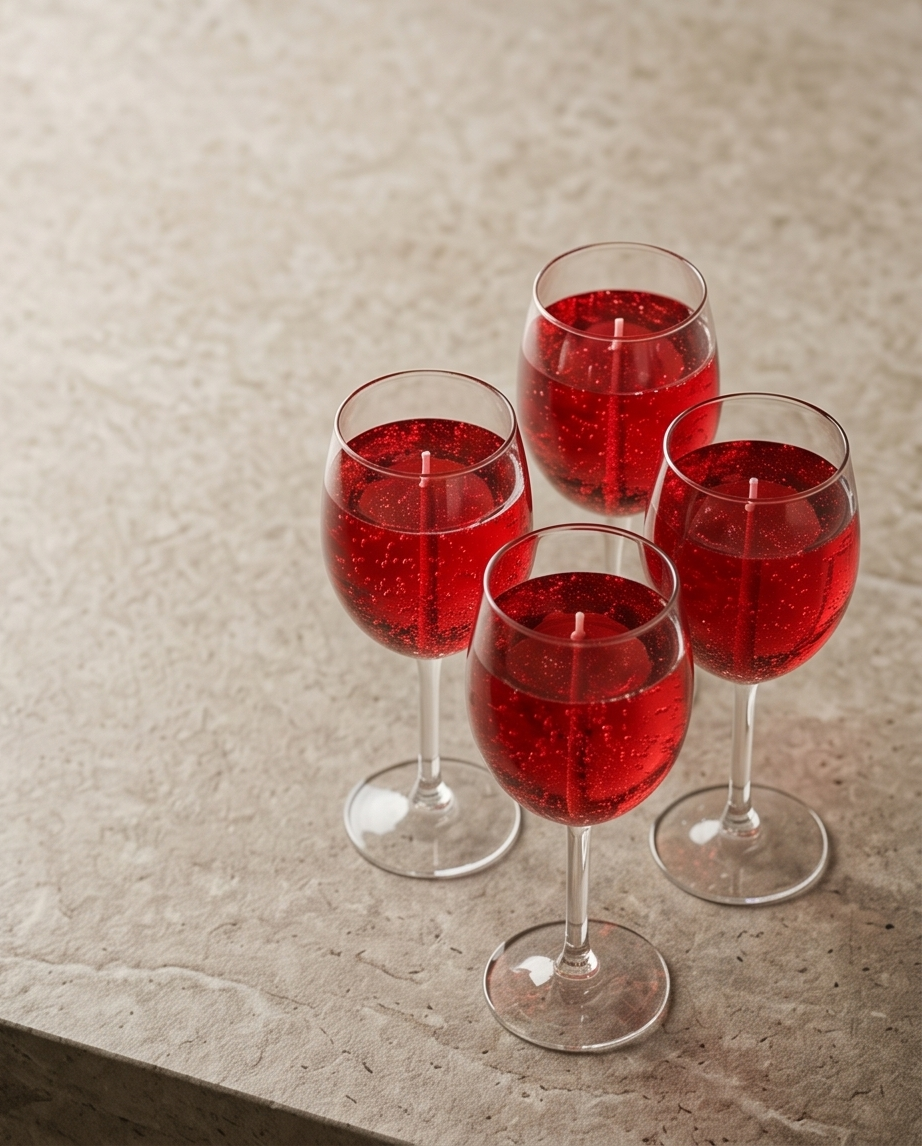Red Wine Glass Candle | Romantic Luxury Candle | Handmade Decorative Candle | Home Decor