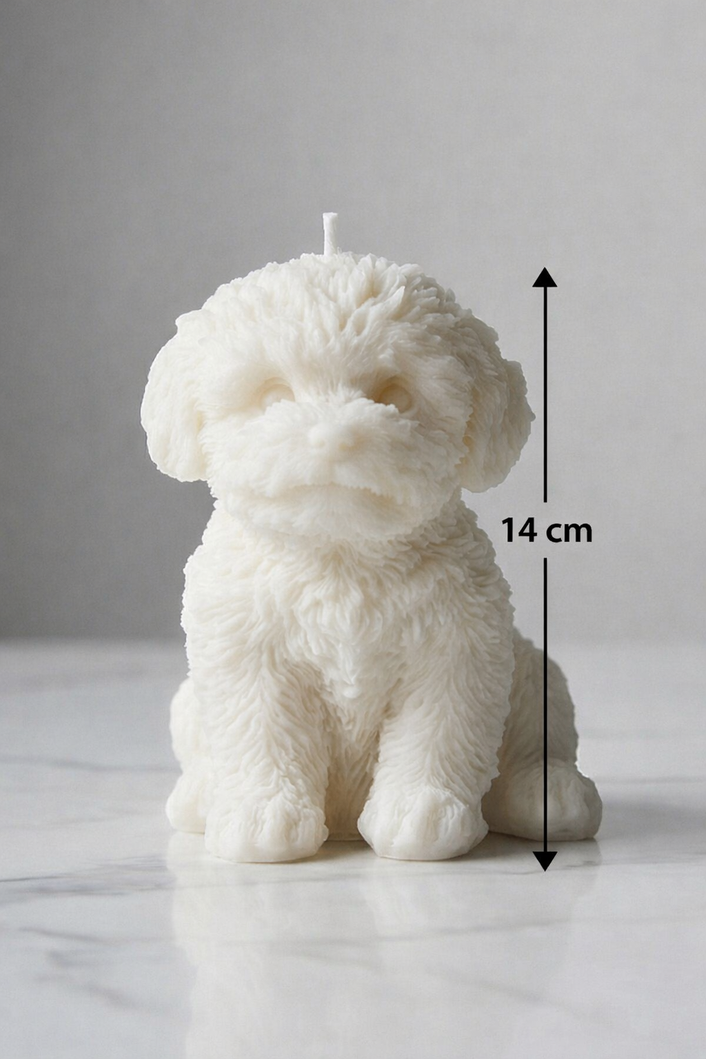 Velvet Puppy Candle – 14 cm