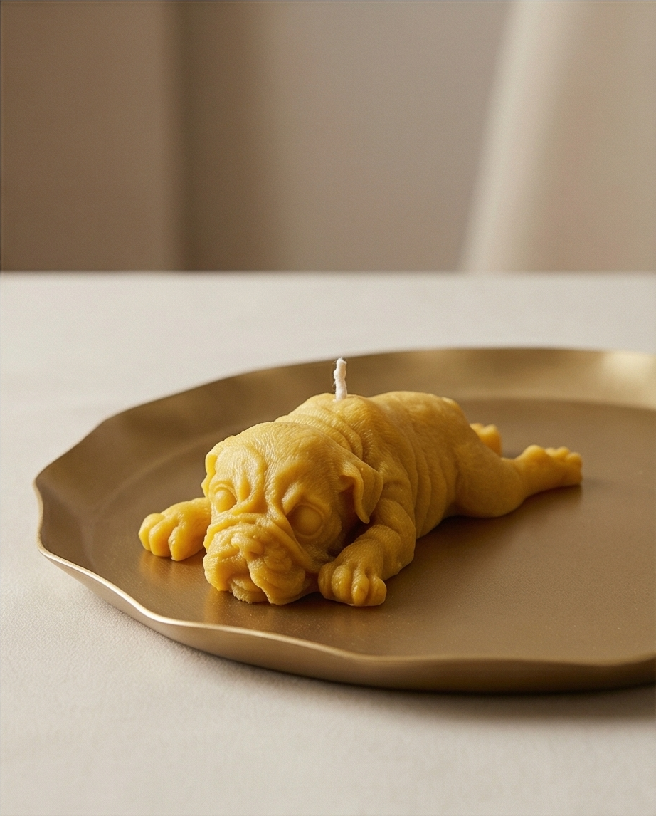 Sleeping Puppy Candle – 13cm