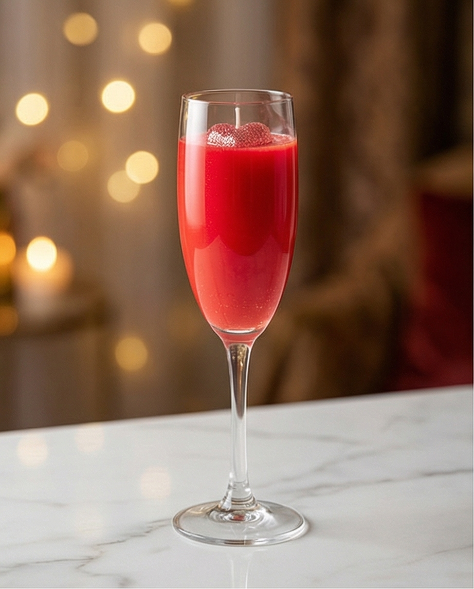 Red Champagne Glass Candle | Romantic Candle | Luxury Handmade Candle | Home Decor Candle